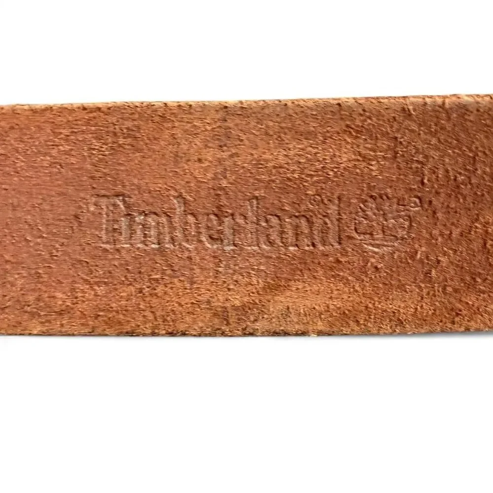 Timberland Men’s Size 34 Brown Leather Belt 1.25” Width Casual Workwear Belt